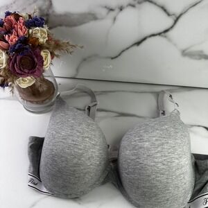 Victoria's Secret PINK Wear Everywhere Push Up Bra Gray 42C Full Coverge Wired